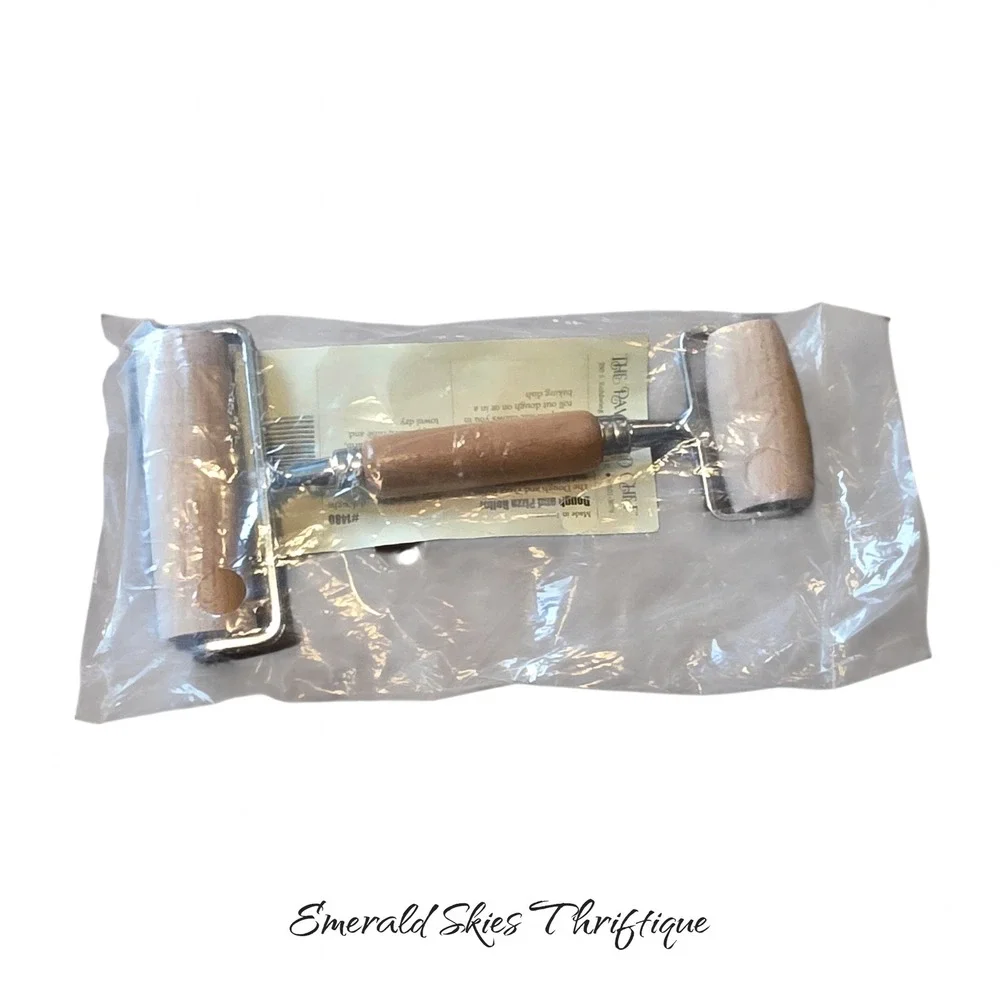 NWT Pampered Chef Pizza Dough Double Roller VINTAGE Sealed Bag #1480 free ship